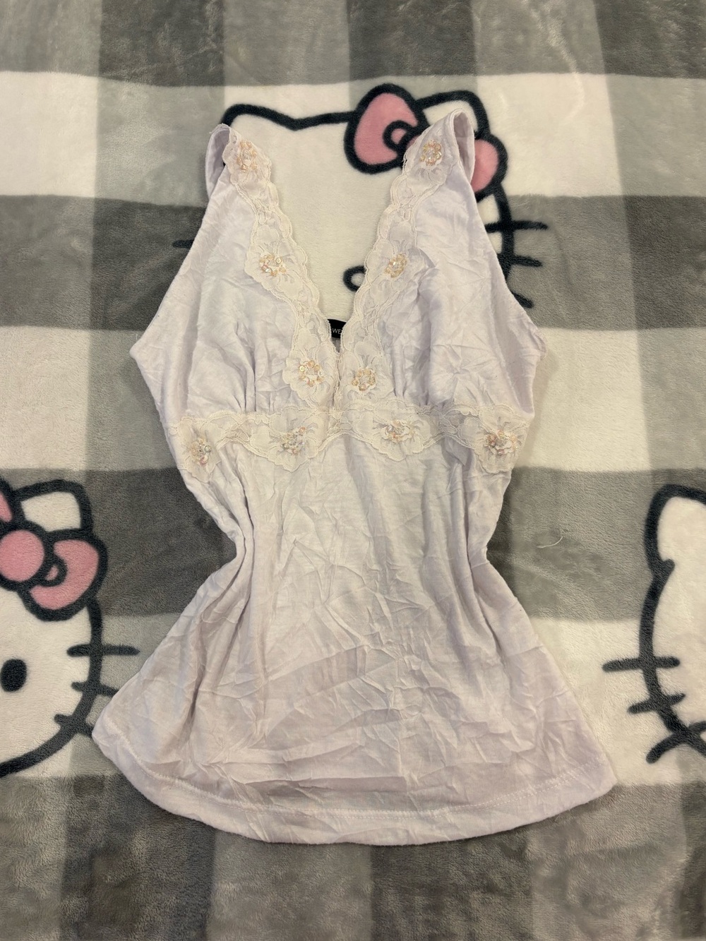 Fairweather White Lace Floral Embroidered Tank Top
